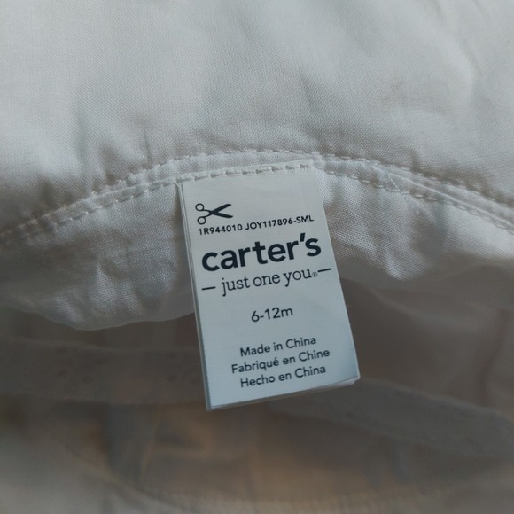 Carter's Just One You Baby Girl White Eyelet Sun Hat 6–12 Months - Picture 4 of 6